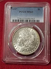 1897 90% SILVER MORGAN DOLLAR PCGS MS 63 UNCIRCULATED    #T4739