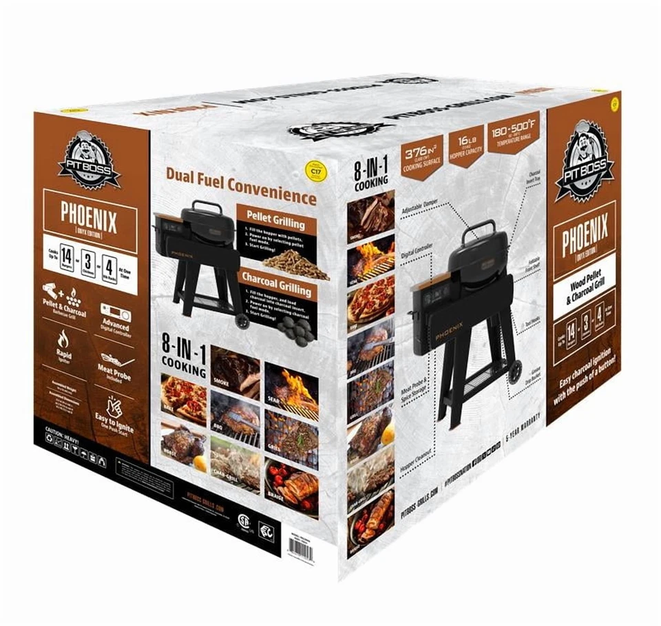 Pit Boss Lexington 376 平方英尺木质烧颗粒烧烤架和吸烟器 – Onyx 系列 — 第 3/4 张图片