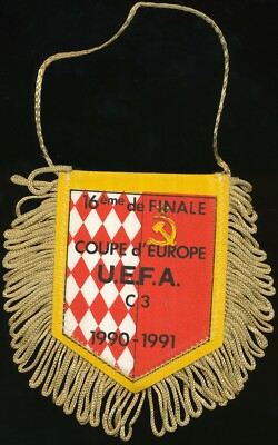 Fanion AS Monaco Vs Chernomorest Odessa – 1/16 UEFA Cup 1990-91, 10x9 Cm