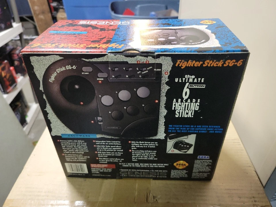 SEGA Genesis FIGHTER STICK SG-6 NEW!! Arcade Fighting Stick Mint - Image 2 of 2