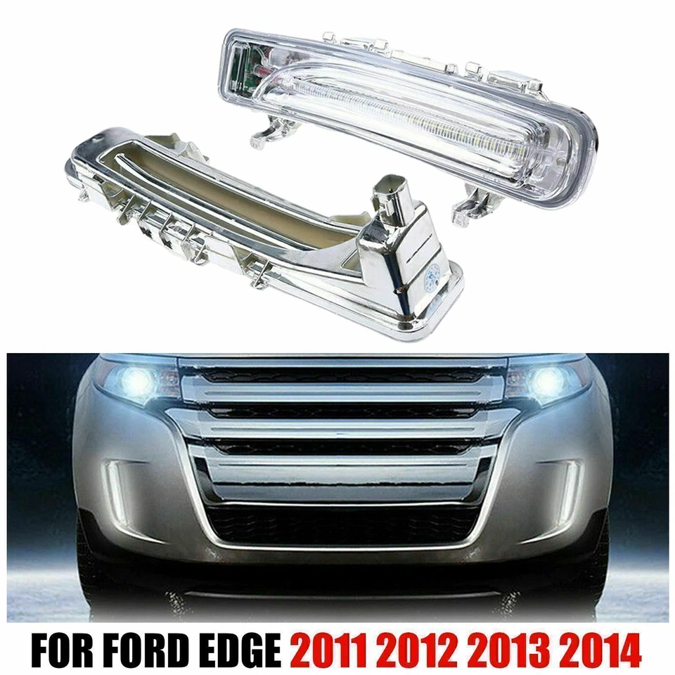 Pair Front LED Fog Light Daytime Running Lamp DRL Lights For Ford Edge 2011-2014 - Изображение 2 из 4