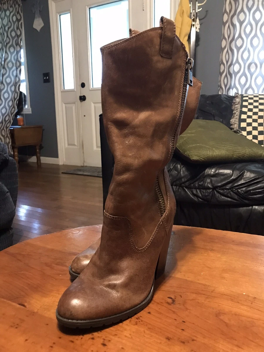 Jessica Simpson - Dee Brown Leather Boots 7.5 | eBay