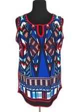 Per Seption Multi-Color Jersey Mini Dress Women Plus Size 3X Crew Neck Sleeveles