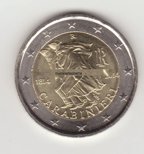 ITALY ITALY ITALY 2 EURO 2014 FDC 200° ANNIV. CARABINIERI WEAPON AVAILABLE