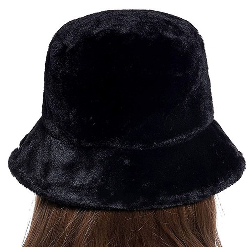 Winter Women Fluffy Plush Bucket Hat Ladies Warm Faux Fur Fisherman Cap - Picture 3 of 16
