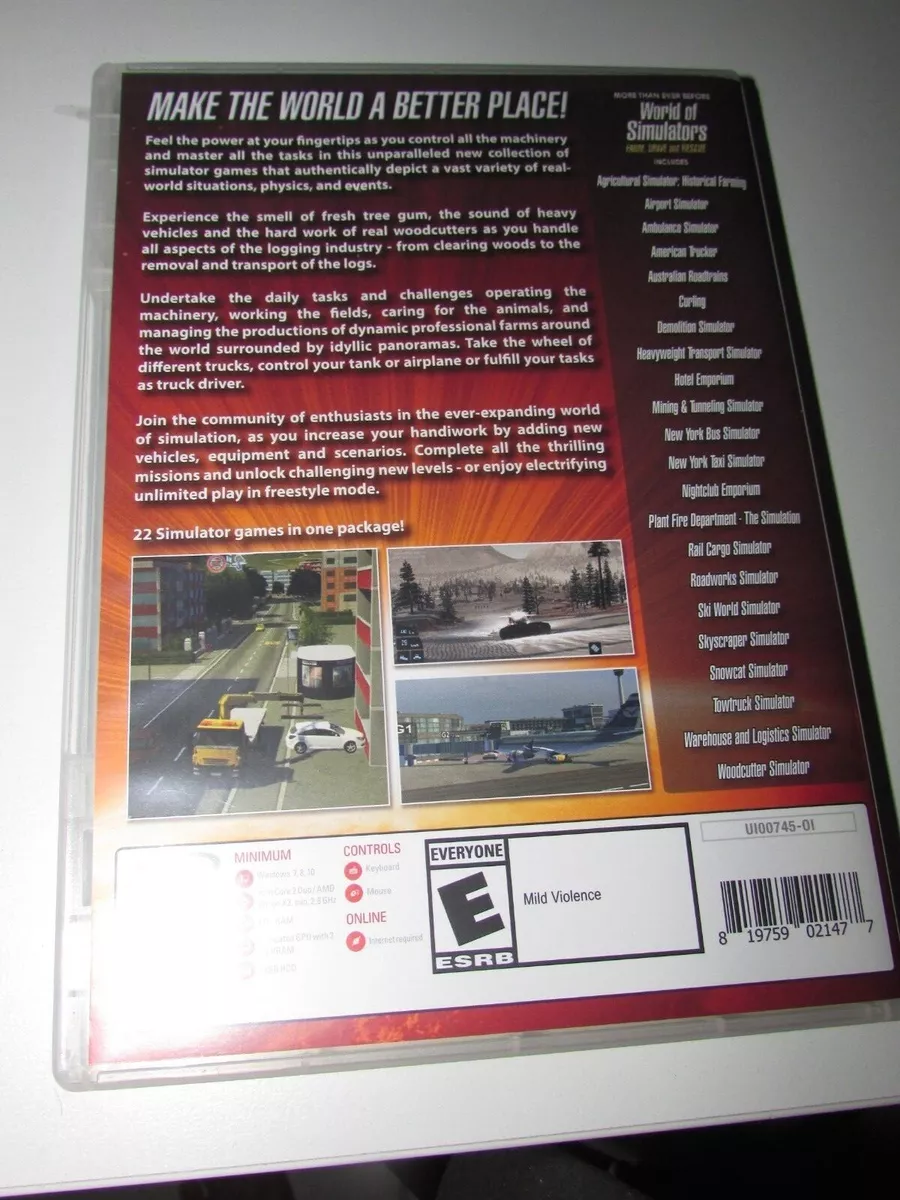 World of Simulators Farm Drive & Rescue 22 Games PC DVD ROM