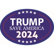 President Donald Trump MAGA 2024 Save America Republican Oval Magnet Decal 4x6"