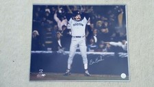 BILL BUCKNER SIGNED 16x20 PHOTO RED SOX 1ST BASEMAN THE PLAY 1986 WORLD SERIES