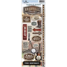 Paper House Productions Sticky Pix NASHVILLE Cardstock Stickers - 19 pcs