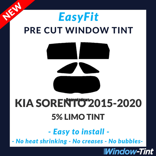 EasyFit Static Pre Cut Window Tint For Kia Sorento 2015-2020 - 5% Limo Rear - Picture 1 of 3