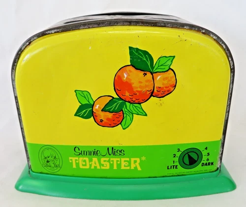 Vintage Ohio Art Company SUNNIE MISS TOASTER Tin Pop-up Toy