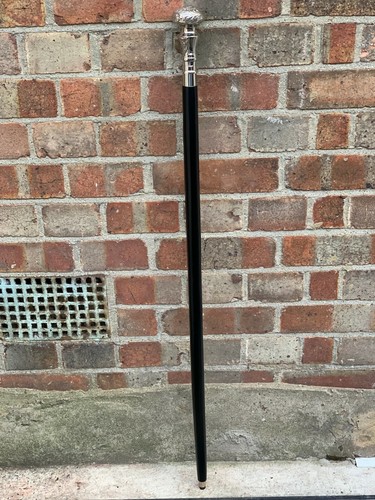 GENTLEMENS CLASSIC STYLE WOODEN WALKING STICK CANE BRASS HANDLE NICKEL FINISH - Picture 8 of 10
