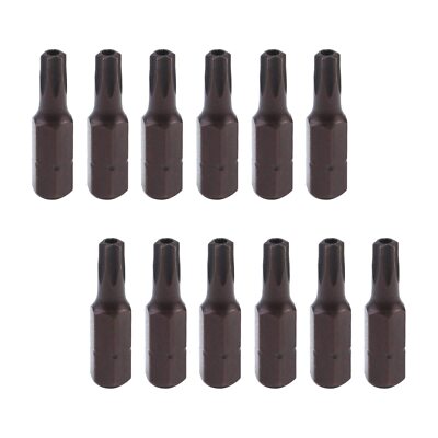 12pcs T25 Torx Security Bits 1/4inch Hex Shank Torx T25 S2 Steel 1'' Torx Head Sc