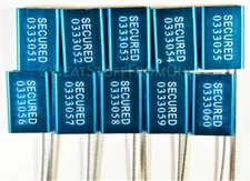 SECURITY SEALS, CABLE SEALS, ALL-METAL, TEN SEALS, DARK-BLUE,  GREAT PRICE 👈