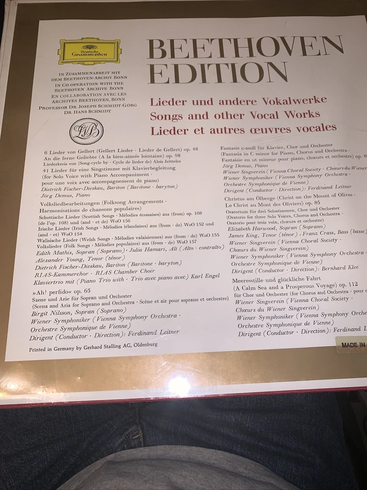 Beethoven Edition 1970 Vol.12 Lieder & Chormusik DGG 7 LP BOX NM Like New - Image 2 of 2