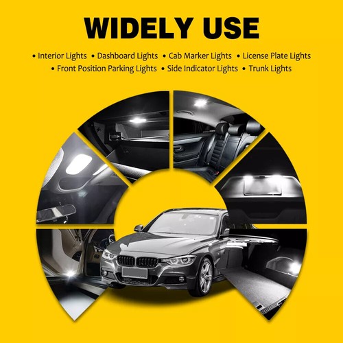 MODIGT White Bulbs Ceramic LED T10 W5W 1SMD Car Side Wedge Dome Light Globe - Picture 15 of 21