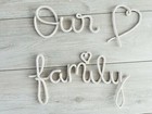 Family knitted wire word/ wire sign/home decor