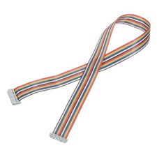 IDC Ribbon Cable 2.54mm Pitch 20 Pin Dual Female Gray Connector 2 Ft 1 Pcs
