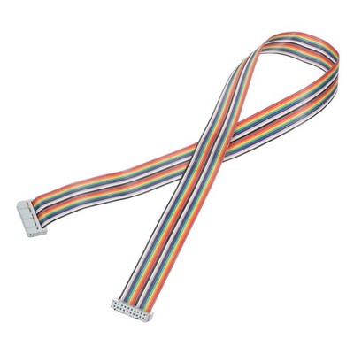 IDC Ribbon Cable 2.54mm Pitch 20 Pin Dual Female Gray Connector 2 Ft 1 Pcs