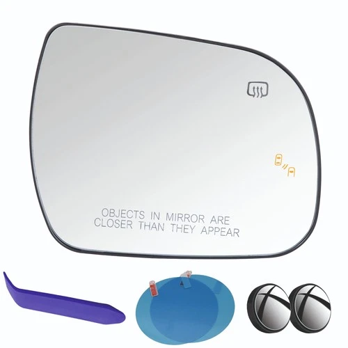 Passenger Side Mirror Glass For Toyota Sienna 2011-2020, Heated With Blind Spot