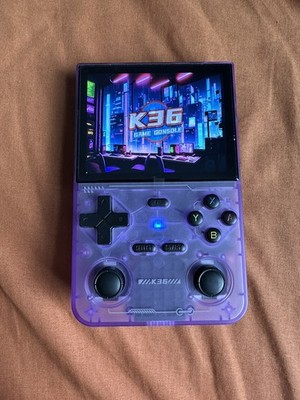 K36 Handheld Spielekonsole Clear Purple Multi Games Retro Videospiel 64GB