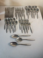 Superior RADIANT ROSE Stainless Flatware  Set of 43 Eight Place Settings + 3 Ser