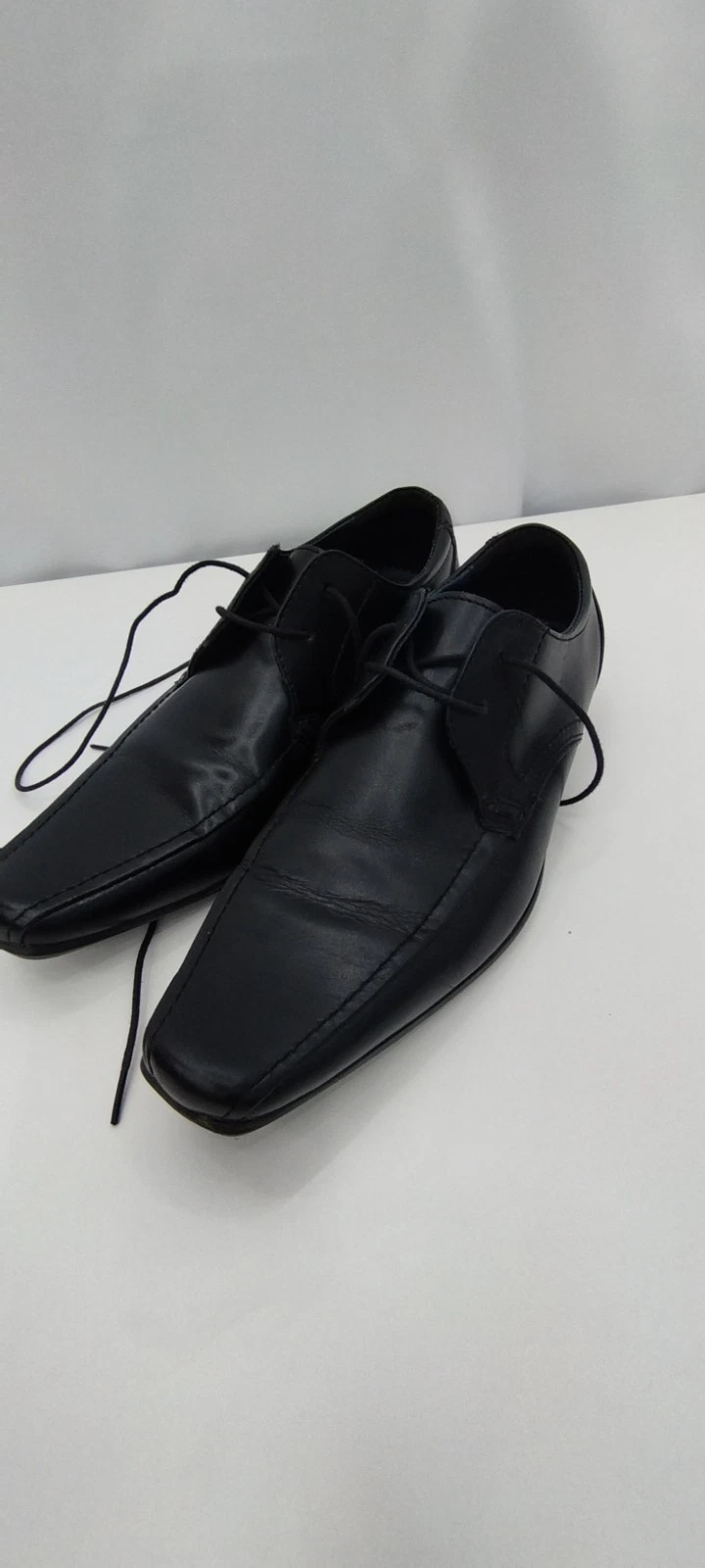 Burton Menswear London Men's Black Leather Formal Shoes UK 7 Smart Dress