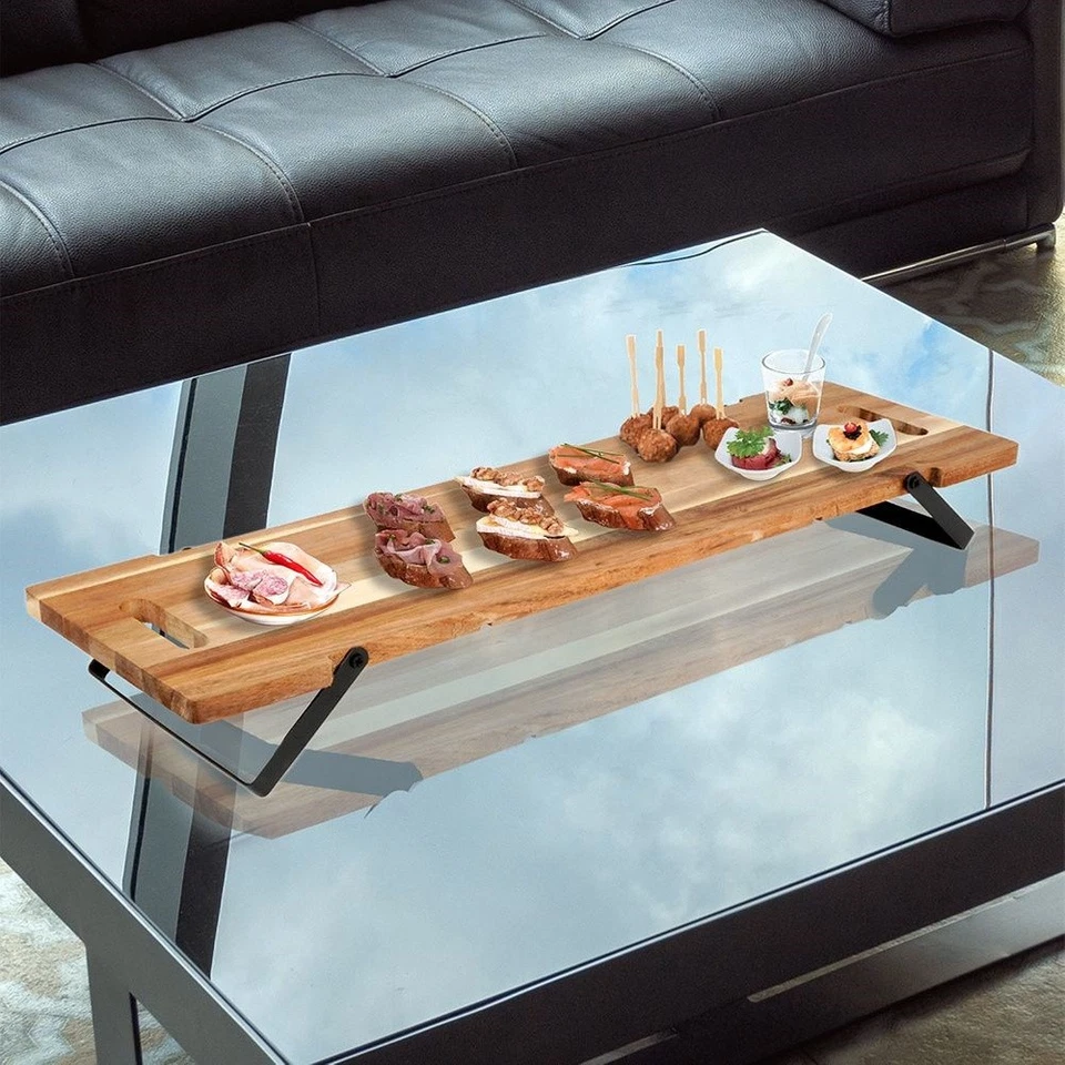 Serviertablett Betttablett Frühstückstablett Holz klappbar mit Beinen 67x19cm - Bild 2 von 4