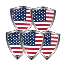 U.S.A Flag Decal Sticker - America Flags Shield Shape Reflective Vinyl U.s.a