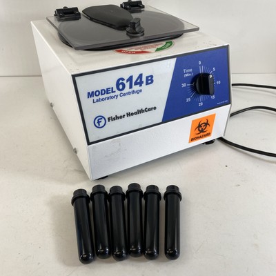 Drucker Model 614B Laboratory Centrifuge With Black Tube Inserts