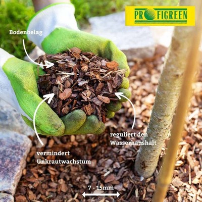 Pinienrinde Pinienmulch Rindenmulch Pinie Mulch Natur Rinde Fein 7-15 mm 60 l