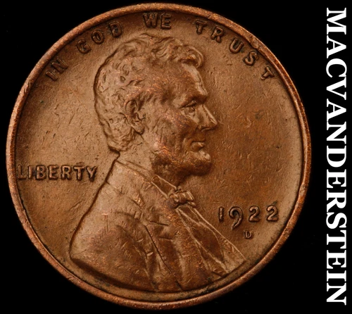 1922-D Lincoln Wheat Cent- Extra Fine Semi Key Better Date #J1970