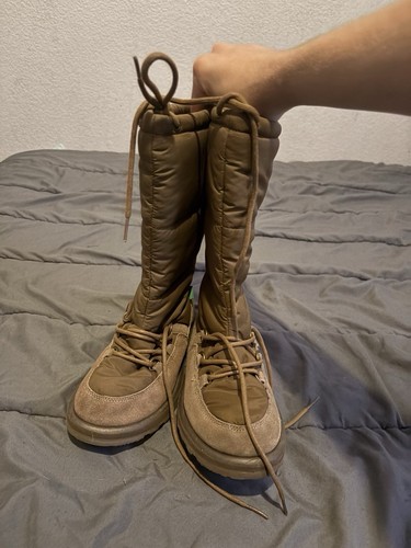 Sanuk Cariboot Suede Synthetic Down Warm Winter Boots 7 38 Pull-on Tall Brown