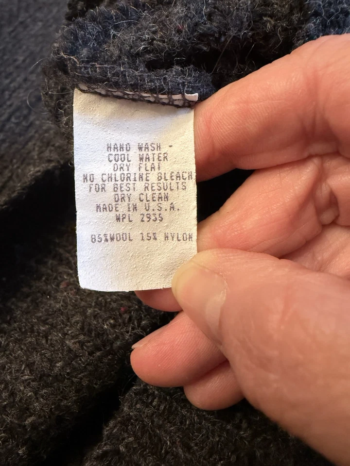 Vintage REI Shaker Wool Blend Mens 1/2 Zip Dk Charcoal Sweater Sz XL - Image 4 of 4