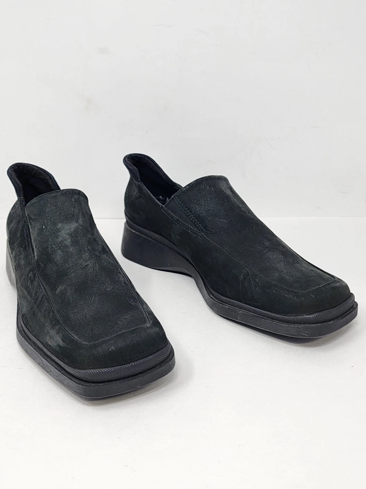 Mocassini Ecco Twist uomo 5 5 in pelle nabuk nero punta quadrata scarpe comode