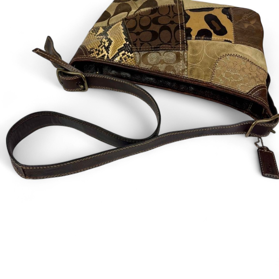 バッグ Coach Patchwork shoulder bag leopard y2k Y2K Vintage Coach Patchwork Purple Leopard Hobo Shoulder Bag