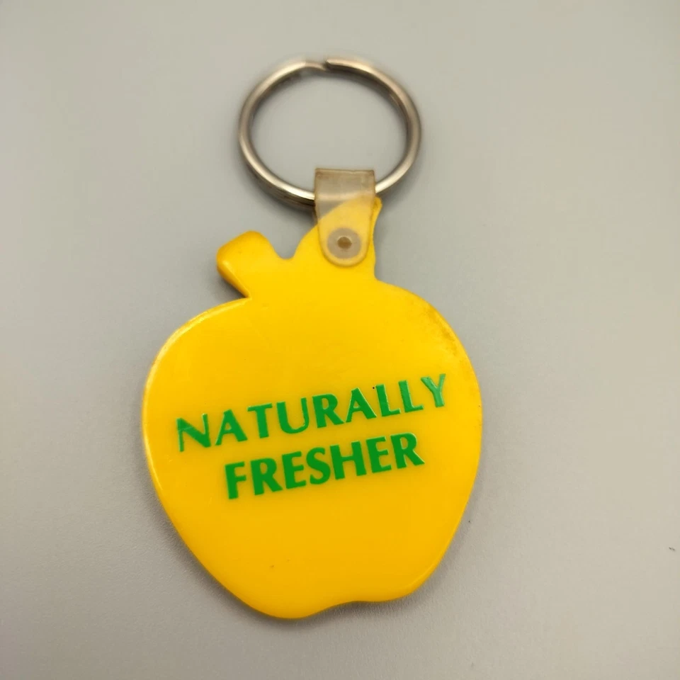 Enjoy Eastern Apples Keychain Yellow Vintage Promotional Apple Collectible Retro - Image 4 of 4