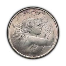 SAN MARINO. 1979, 1000 Lire, Silver - European Unity, Embrace Seagulls 🌈 Tone 1