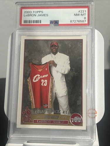 2003 Topps Rookie Card Draft Pick #1 LeBron James Cavaliers PSA8 No.221