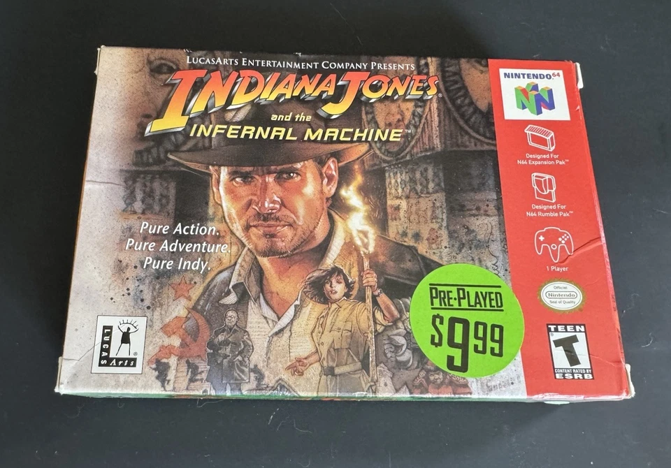 Indiana Jones and the Infernal Machine N64 Nintendo Authentic w Box Works - Image 2 of 4