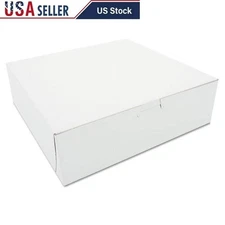 Bakery Boxes Non Window One Piece Tuck Top Lock Corner Paperboard 200 Count New