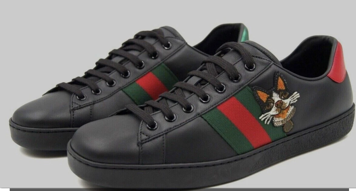 Baskets Gucci noir AuthenticGUCCI « Year Of The Dog » homme taille 5/femme USA8