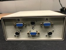 Vintage 2-Way VGA PS/2 Data Transfer KVM Switch Box