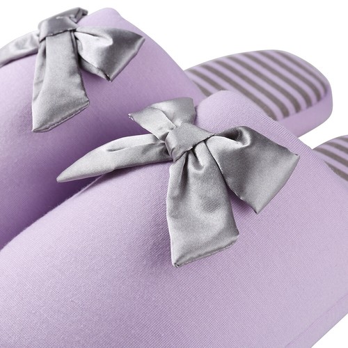 Women Fashion Bowknot Bedroom Spa Slippers With Soft Memory Foam Indoor Shoes - Picture 15 of 19