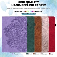 For Amazon Fire Max 11 Tablet Cover Case Embossed Luxury Leather Folding Stand