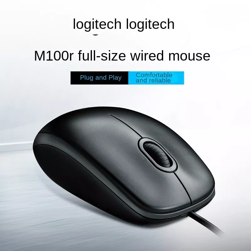LOGITECH B100 M100R Wired Mouse Optical Ergonomic Mice USB PC Computer Laptop AU - Image 3 of 4