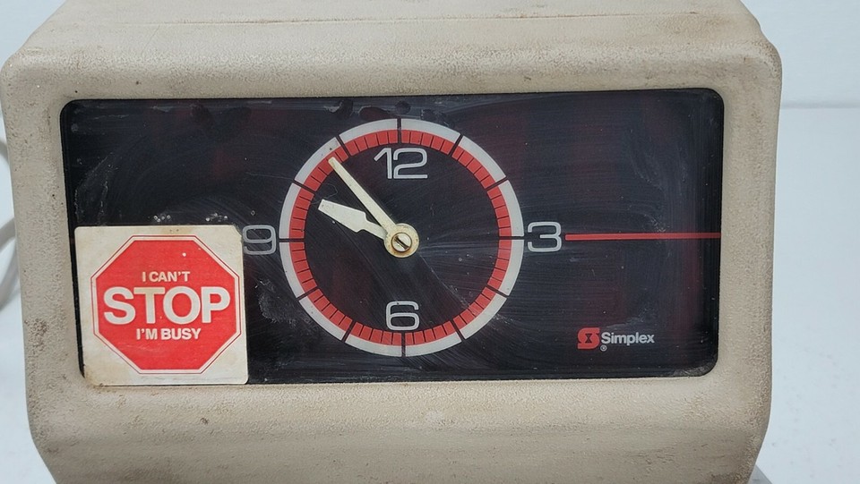 Simplex Manual Commercial Time & Date Recorder Clock Punch Timeclock ...