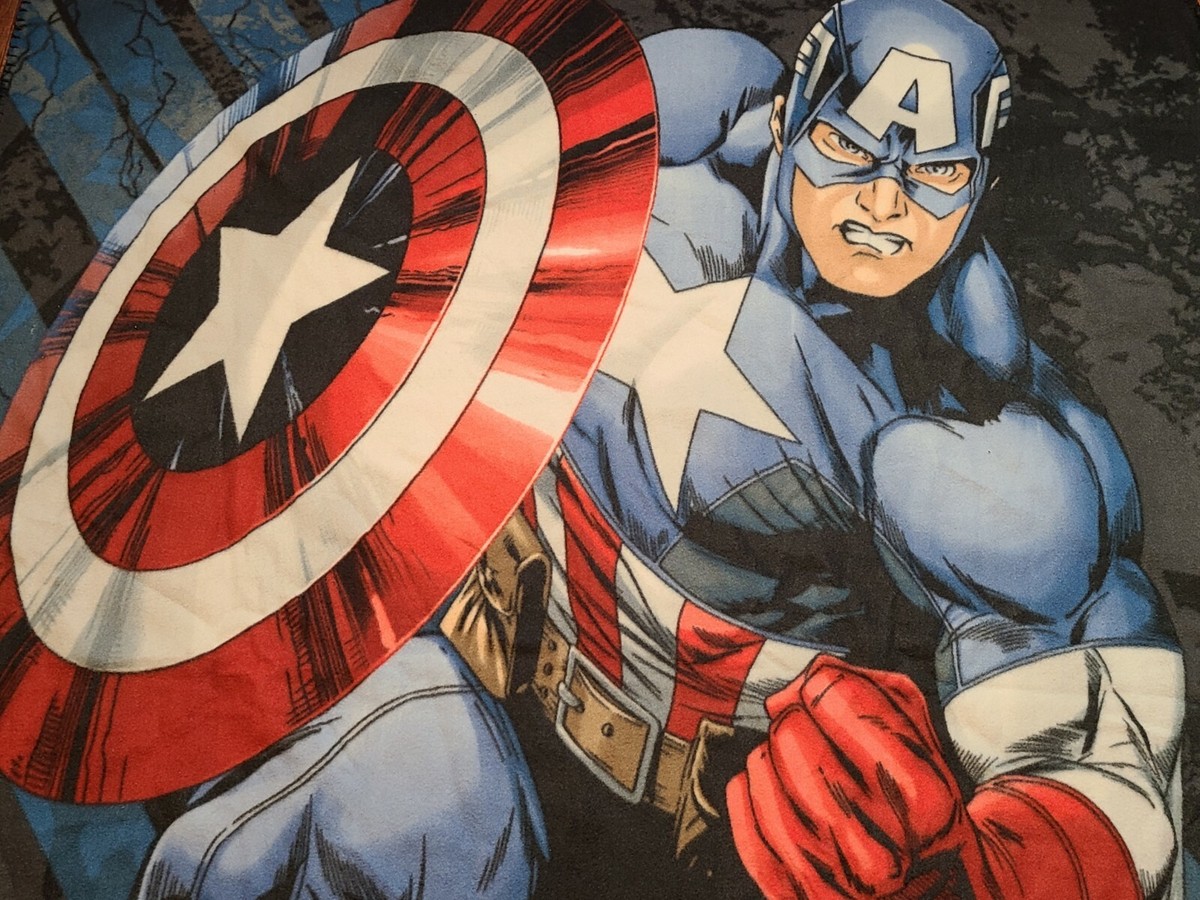 Captain America Super Soft Throws - Marvel 46in x 59in Blanket US