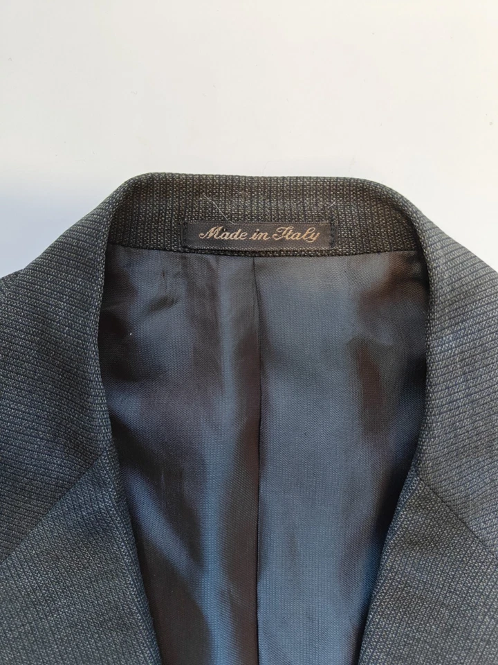 🇮🇹 Blazer Abrigo Deportivo Pal Zileri Para Hombres 40R Rayas Carbón Hecho en Italia Foto 4 de 4