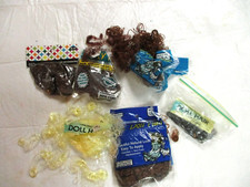 Mix Lot of Doll Hair - Blonde, Brown, Black - Sealed and Open Packages